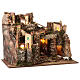 Nativity setting, mountain village with lights, for 10 cm characters, 45x60x35 cm s5