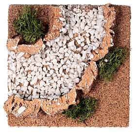 Estrada de terra curva para presépio com figuras de 10 cm