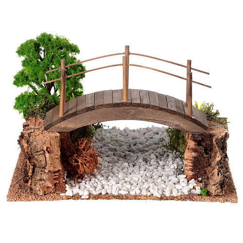 Estrada de terra com ponte para presépio com figuras de 8-10 cm 4