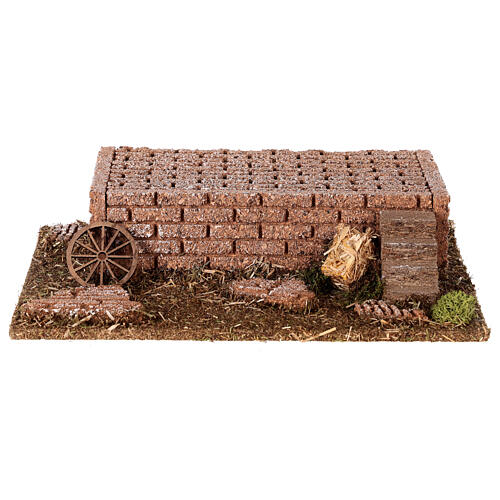 Brick base with stairs for Nativity Scene 25x20x5 cm 1