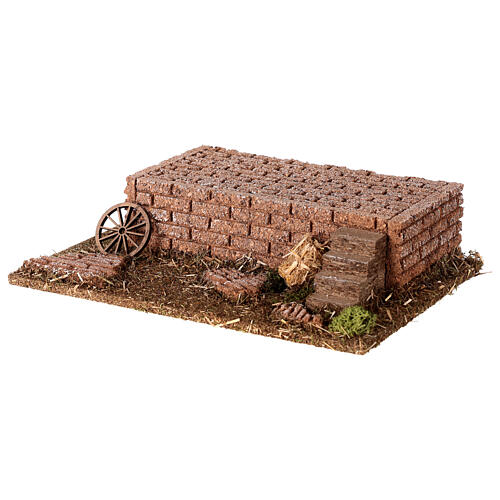 Brick base with stairs for Nativity Scene 25x20x5 cm 2