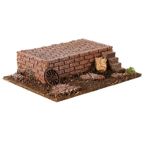 Brick base with stairs for Nativity Scene 25x20x5 cm 3