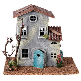 House of the 19th century with barren tree for Nativity Scene of 6 cm