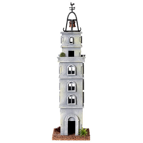 Bell tower figurine 1800s style H 35 cm, for 6 cm nativity set 1