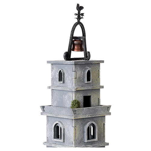 Bell tower figurine 1800s style H 35 cm, for 6 cm nativity set 2