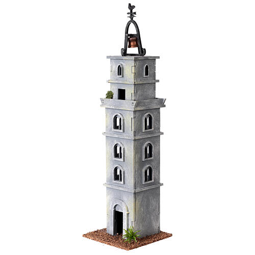 Bell tower figurine 1800s style H 35 cm, for 6 cm nativity set 3
