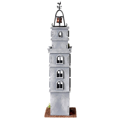 Bell tower figurine 1800s style H 35 cm, for 6 cm nativity set 5