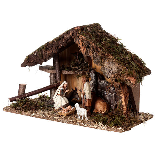 Stable with manger and straw for Moranduzzo's Nativity Scene of 10 cm 15x35x20 cm 2