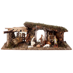 Cabane arc et auvent nativité Moranduzzo 10 cm