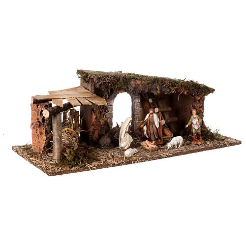 Cabane arc et auvent nativité Moranduzzo 10 cm 2