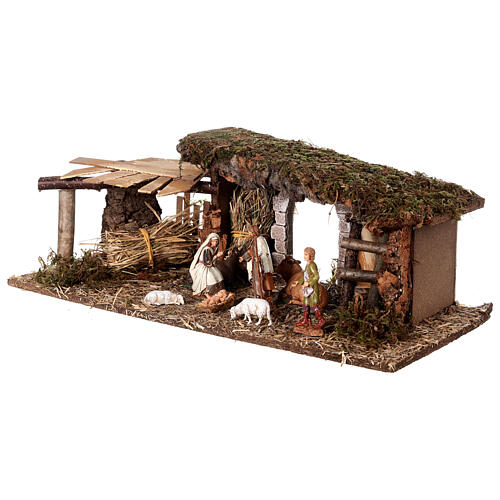 Cabane arc et auvent nativité Moranduzzo 10 cm 3