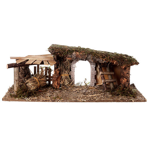 Cabane arc et auvent nativité Moranduzzo 10 cm 4