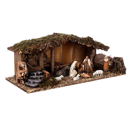 Stable with moss and stairs for Moranduzzo's Nativity Scene of 10 cm 3
