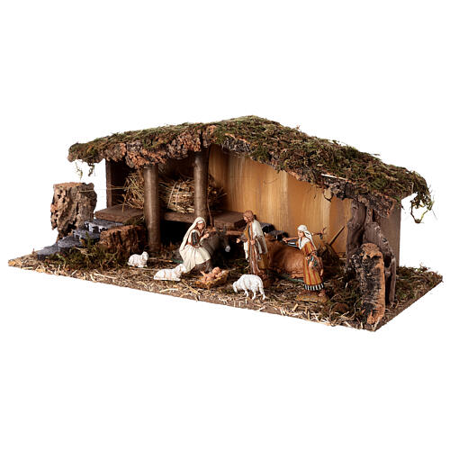 Stajenka z figurkami sceny Narodzenia 10 cm, schody, mech 2