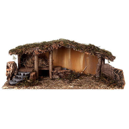Stajenka z figurkami sceny Narodzenia 10 cm, schody, mech 4
