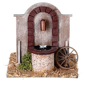 Fountain with embossed arch for Nativity Scene of 8 cm 10x10x10 cm