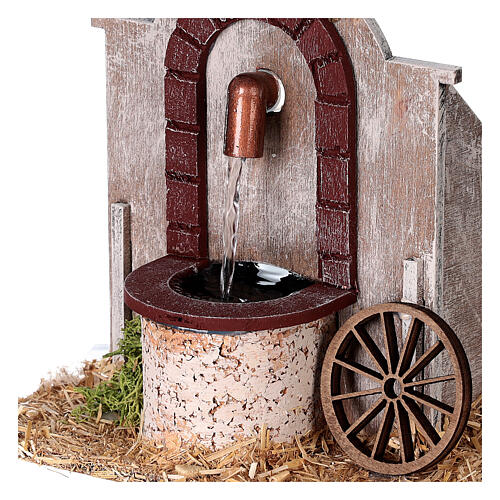 Fountain with embossed arch for Nativity Scene of 8 cm 10x10x10 cm 2