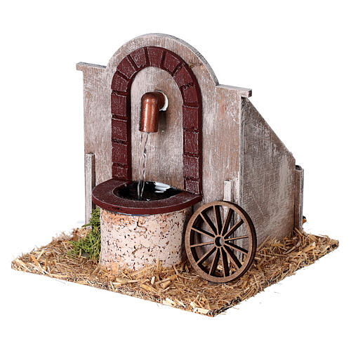 Fountain with embossed arch for Nativity Scene of 8 cm 10x10x10 cm 3