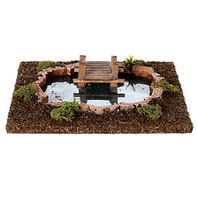 Big lake with pier for Nativity Scene of 6 cm