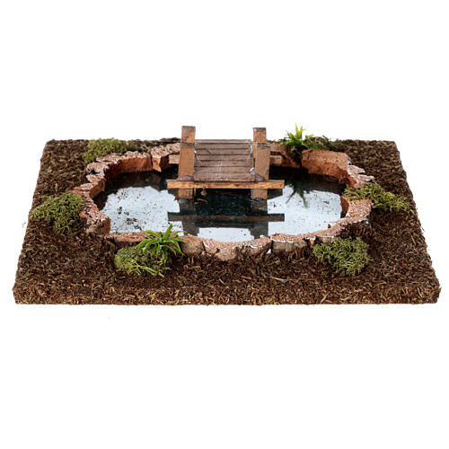 Big lake with pier for Nativity Scene of 6 cm 2
