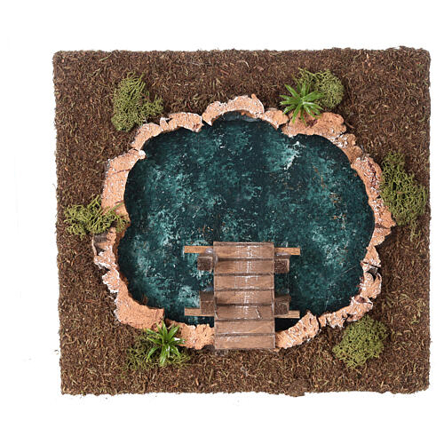 Lago grande con pontile presepe 6 cm 1