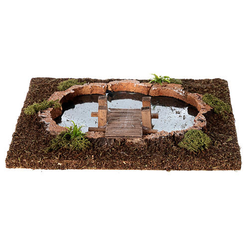 Lago grande con pontile presepe 6 cm 5