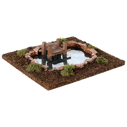 Wielkie jezioro z molo do szopki, 6 cm 4