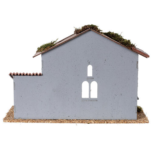 Stable in 800-year style 30x40x20 cm with Moranduzzo's figurines 10-12 cm 5