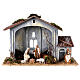 Stable in 800-year style 30x40x20 cm with Moranduzzo's figurines 10-12 cm s1