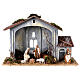 Nativity stable in 800-year style 30x40x20 cm for 10/12 cm Moranduzzo statues s1