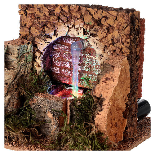 Fontaine Avec LED Pour Crèche De Noël - 10x15x15 Cm, Pour Santons De 10 Cm - Fonctionne Sur 220V, Avec Pompe à Eau