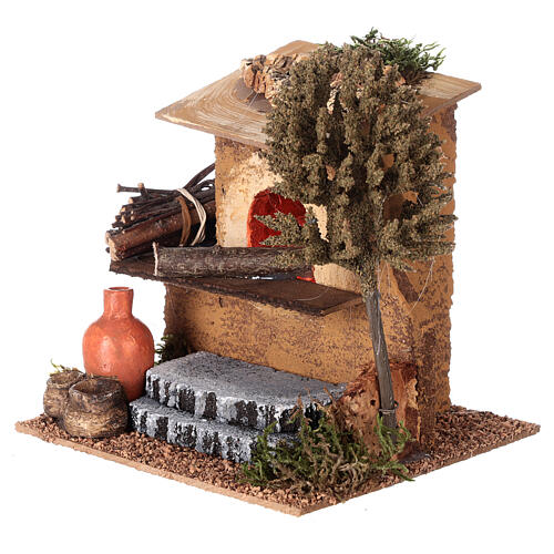 Oven with pietra serena steps for Nativity Scene of 10 cm 15x15x15 cm 2