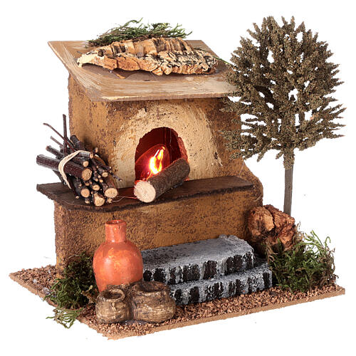 Oven with pietra serena steps for Nativity Scene of 10 cm 15x15x15 cm 3
