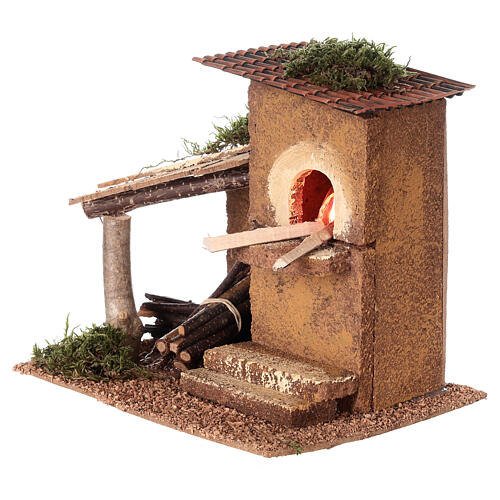 Small oven with hut 20x20x15 cm, 10 cm nativity scene 3