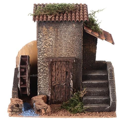 Wassermühle mit Motorantrieb, für 8 cm Krippe, 20x15x20 cm 1