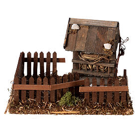Enclosure with manger for horses for Nativity Scene of 10 cm 10x15x15 cm