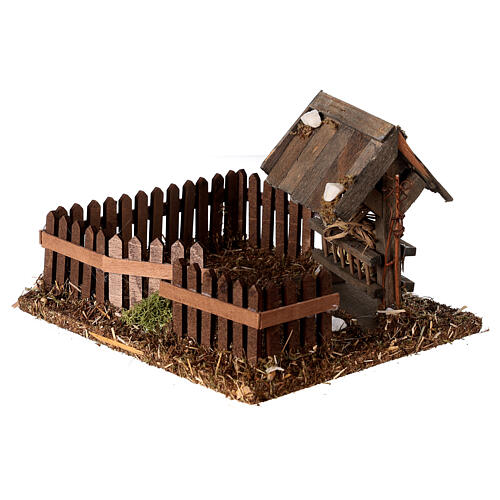 Enclosure with manger for horses for Nativity Scene of 10 cm 10x15x15 cm 2