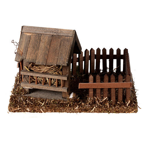 Enclosure with manger for horses for Nativity Scene of 10 cm 10x15x15 cm 4