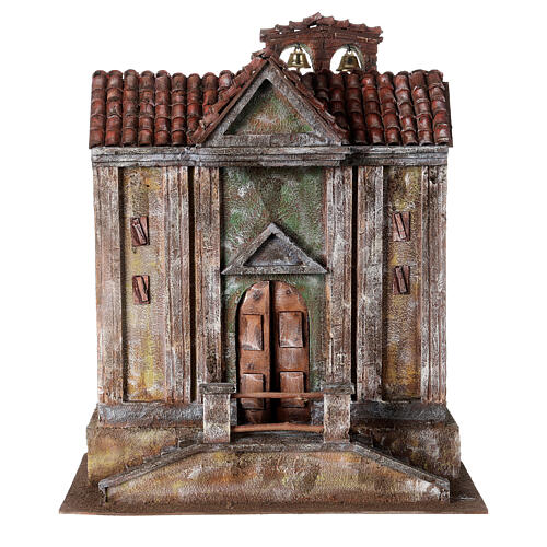 Church with bells for Nativity Scene for 12 cm characters 55x45x25 cm 1