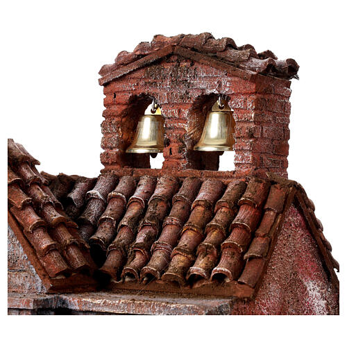 Chiesa per presepe 12 cm campane 55x45x25 2