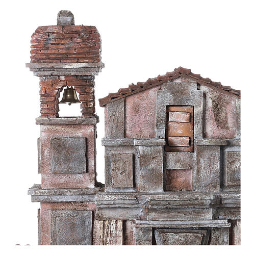 Chiesa per presepe rustico 12 cm 60x60x35 2