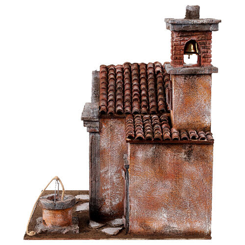 Church in Neapolitan rustic style for Nativity Scene with 12 cm characters 45x35x35 cm 6