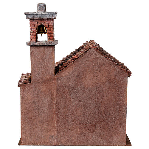 Church in Neapolitan rustic style for Nativity Scene with 12 cm characters 45x35x35 cm 7