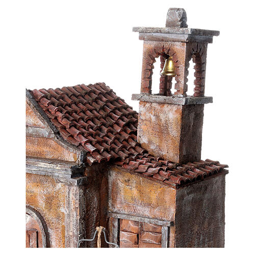 Chiesa presepe 12 cm stile napoletano rustico 45x35x35 2