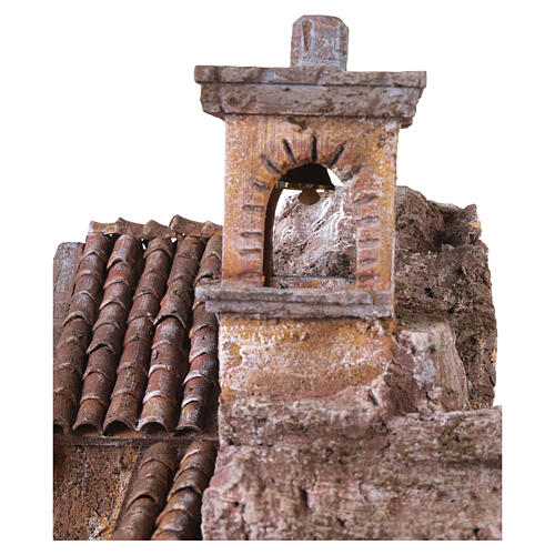 Chiesa presepe 12 cm stile napoletano rustico 45x35x35 2