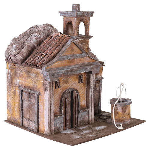 Chiesa presepe 12 cm stile napoletano rustico 45x35x35 3