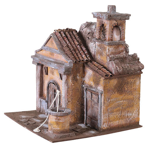 Chiesa presepe 12 cm stile napoletano rustico 45x35x35 5
