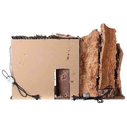 Capanna con Natività 16 cm pompa mulino 55x40x75 cm 8