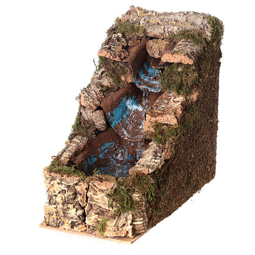 Waterfall with pump 20x10x20 cm, 10 cm nativity scene 3