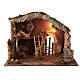 Stable with haystack and lights 45x60x35 cm for Nativity Scene with 12 cm characters s1